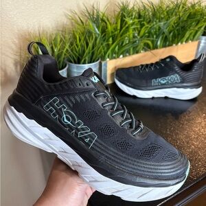 Hoka One One Bondi 6 Black Blue 1019270BASY Women’s Size 10 Shoes Retail $185
